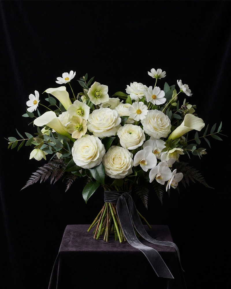 White and ivory bridal bouquet.